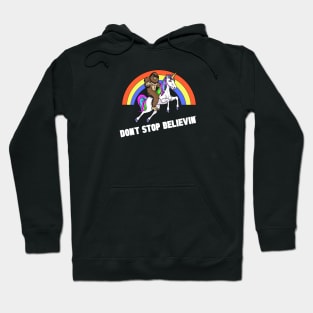 Funny Sasquatch Unicorn Don’t Stop Believin’ Hoodie